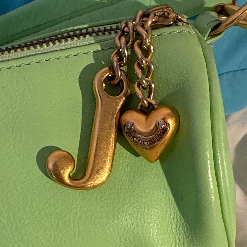 Juicy Couture Vintage Green Y2K Mini Baguette Leather Barrel Purse - Picture 3 of 7